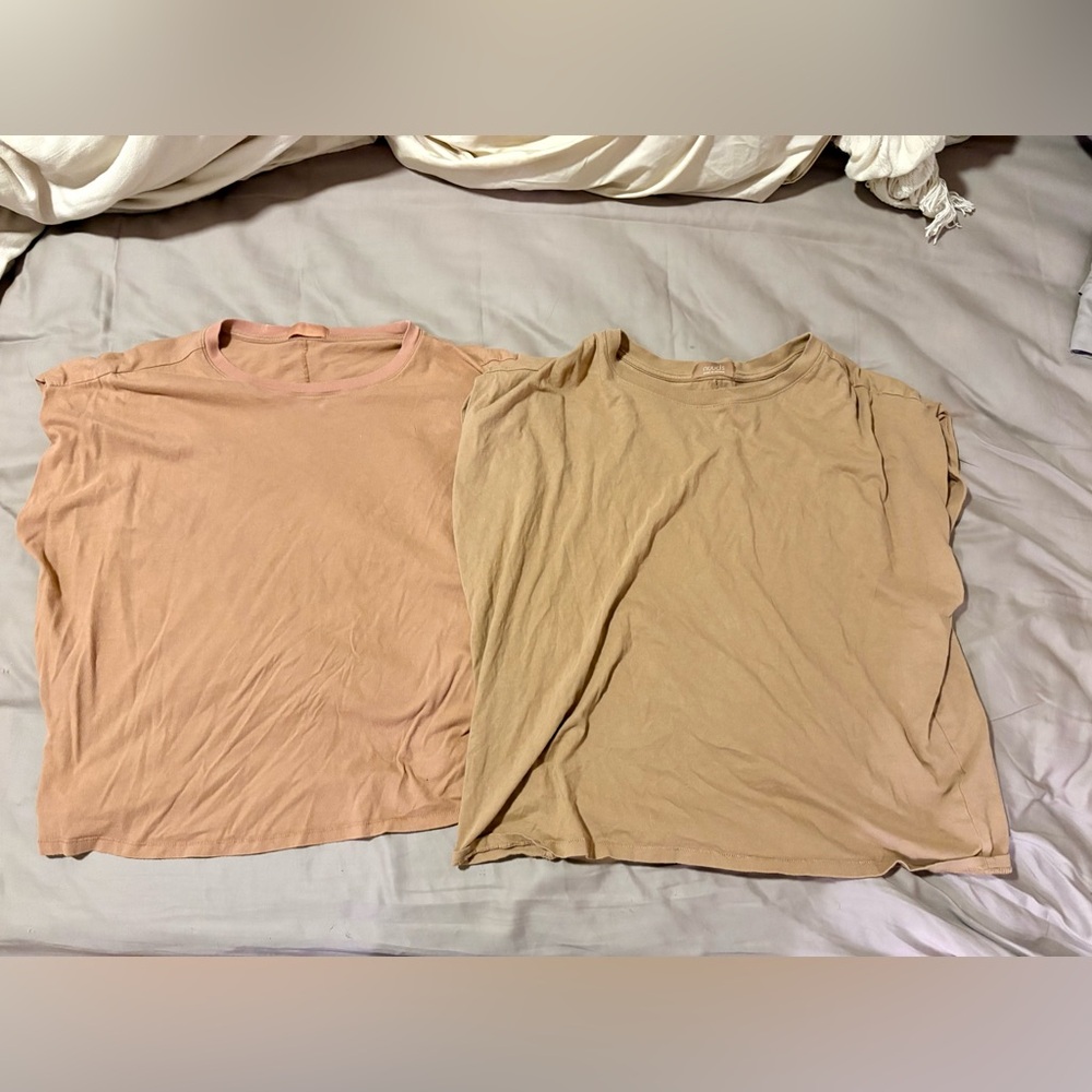 Nuuds Soft Peach and Tan T-Shirt Duo